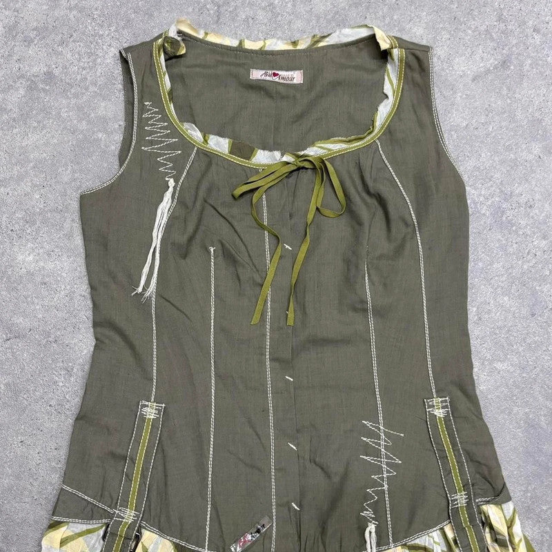 vintage puff cargo dress