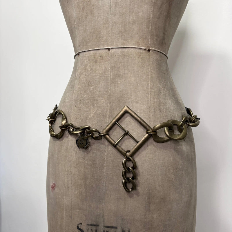 brass metal chain belt