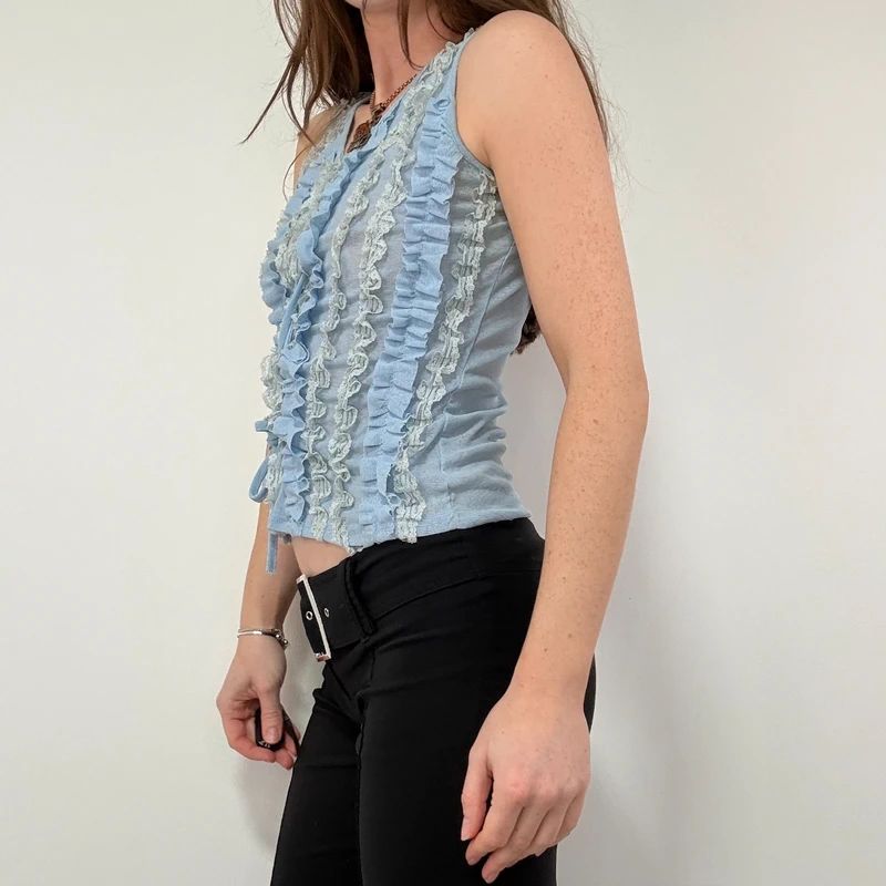 Ruffle Lace Coquette Vest