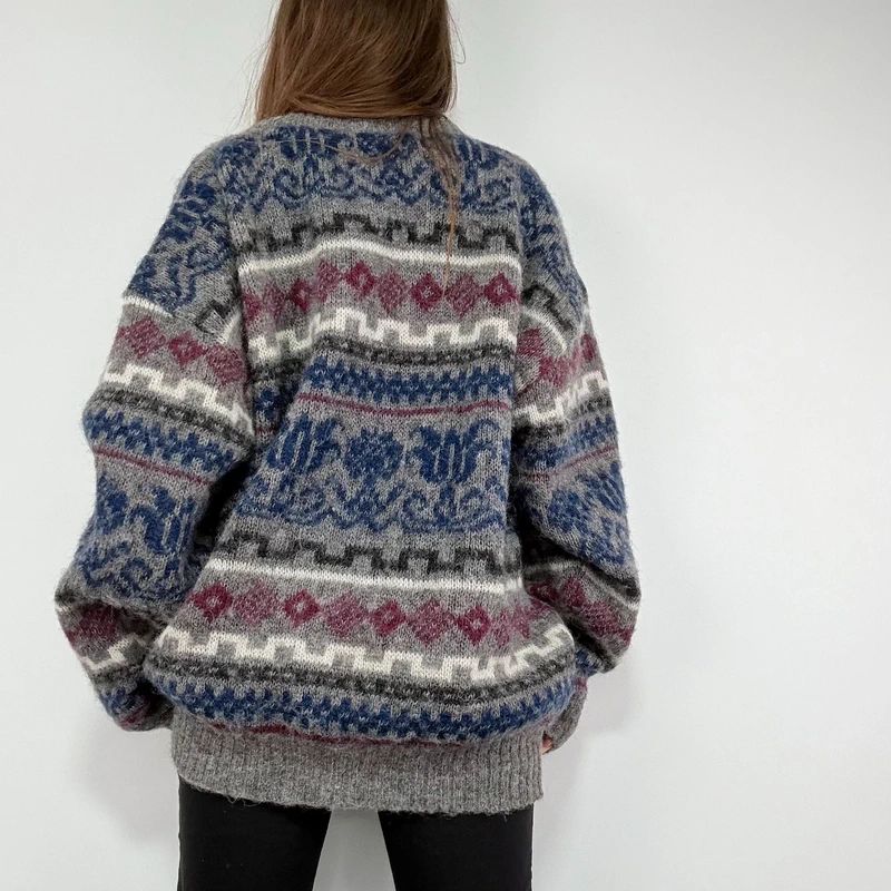 oversized knitted wool cardigan