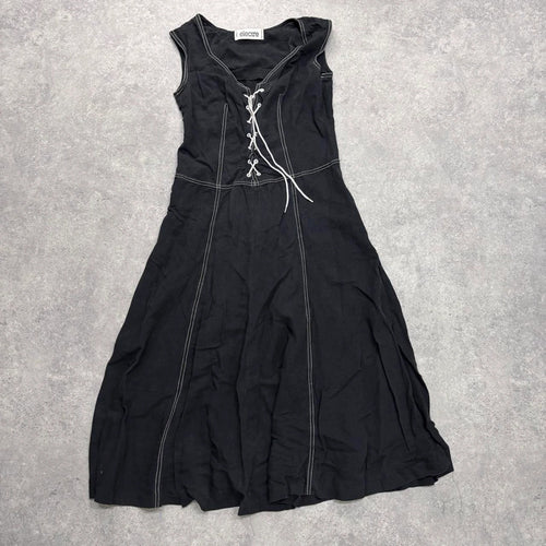 black grunge corset maxi dress