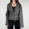 cropped dark brown leather jacket