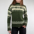 green wool fairisle knitted jumper