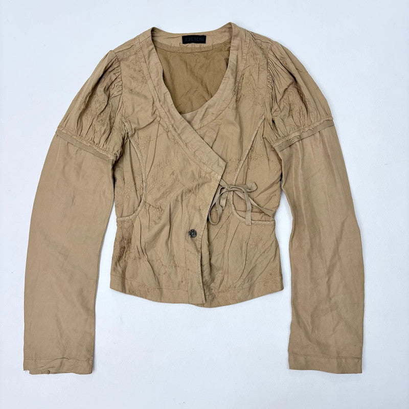 brown flared asymmetric fairy grunge jacket
