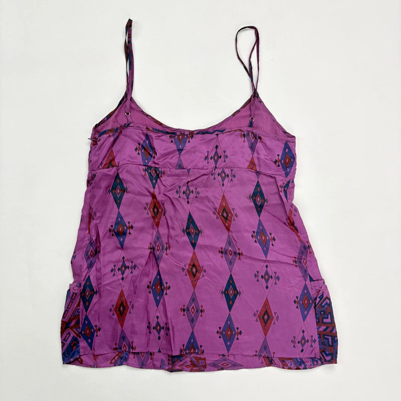 pink printed flared flutter vest