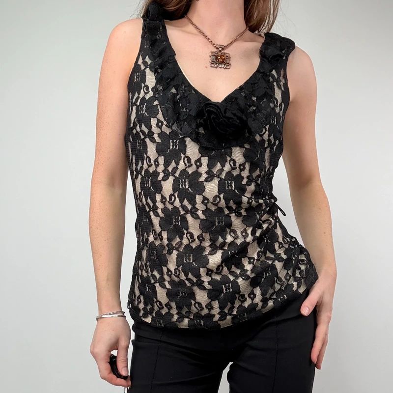 Black Lace Cami Vest