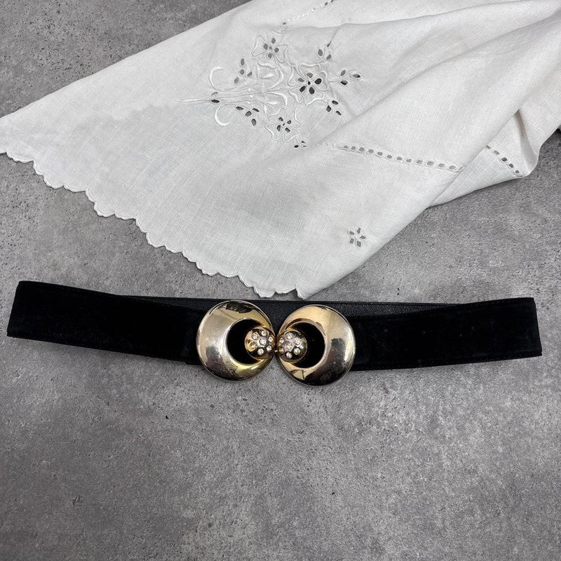 vintage gold chunky leather belt
