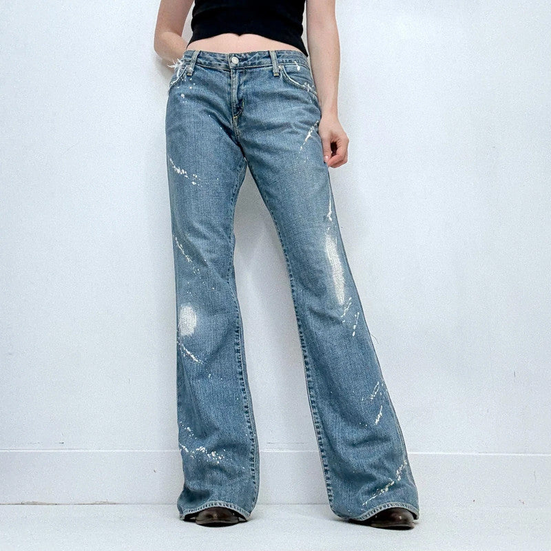 flared distressed jeans