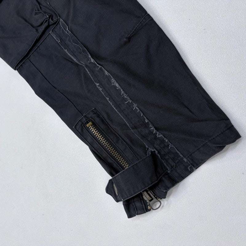 Grunge gothic cropped lace details trousers