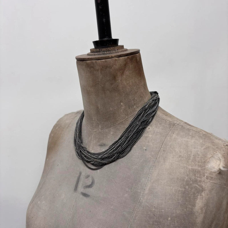 layered silver chain necklace