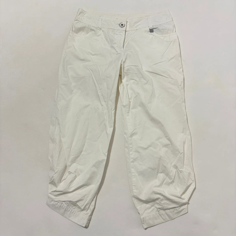 white low rise cop copine trousers