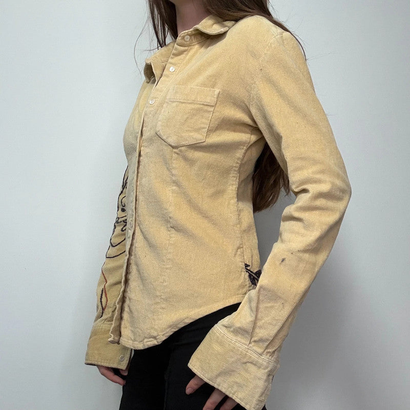 embroidered western corduroy shirt