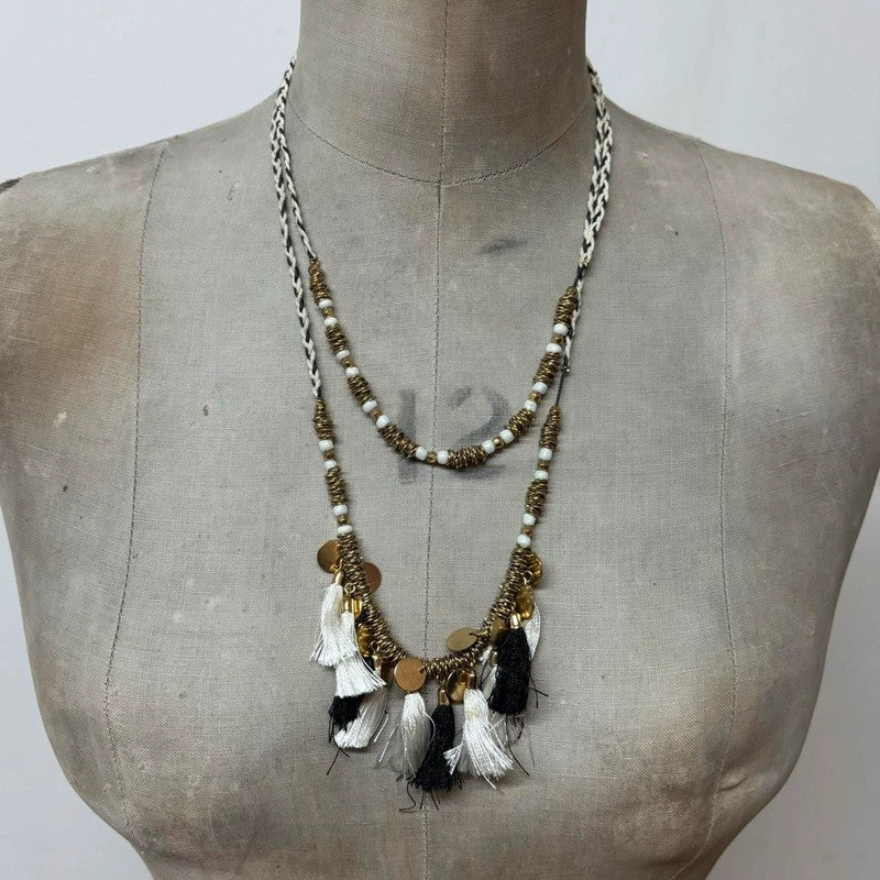 layered pearl beaded necklace