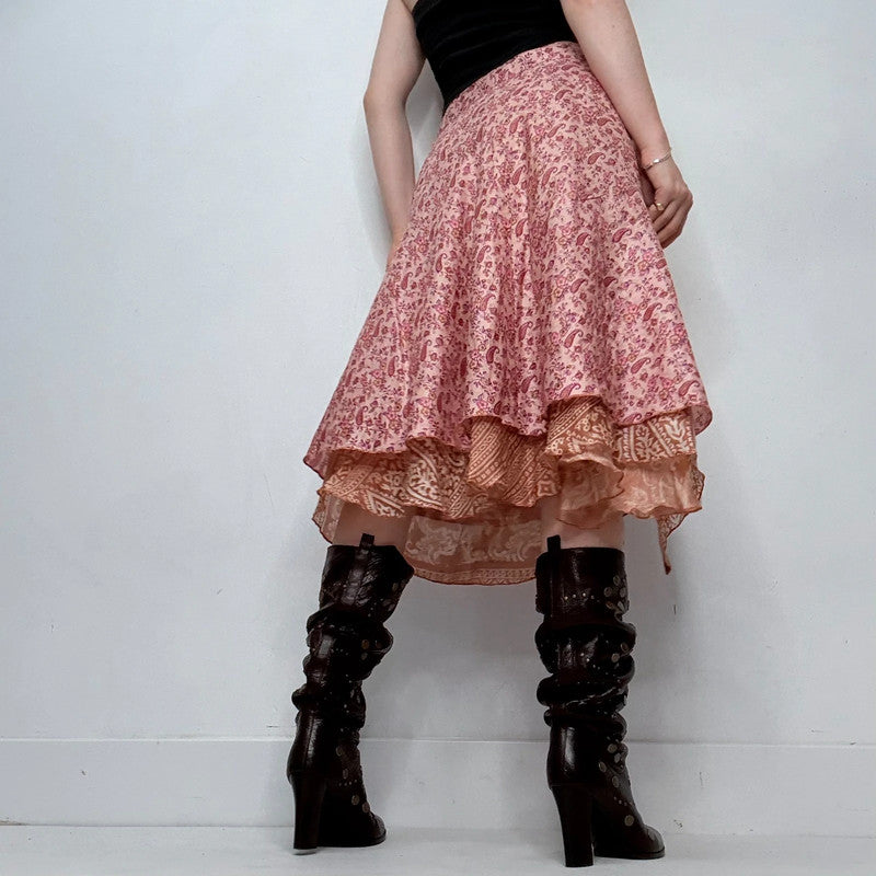 silk floaty paisley silk boho wrap skirt