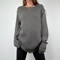 Ribbed Slouchy Distressed Jumper
