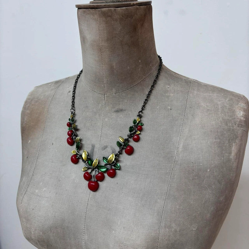 Cherry fruit necklace