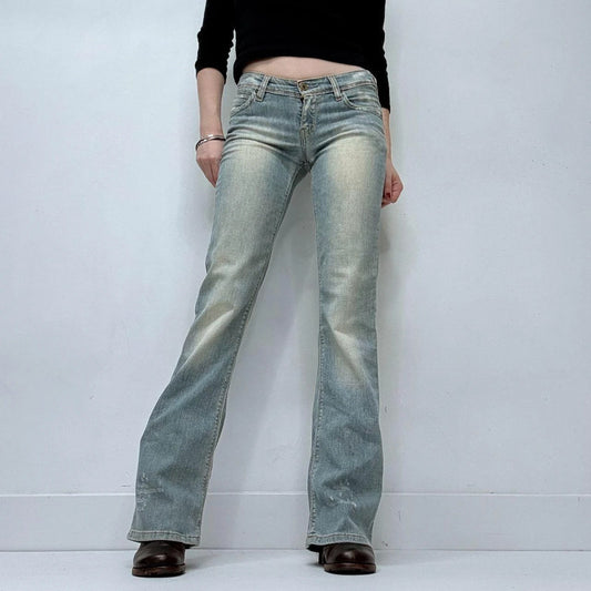 distressed flared levi's jeans