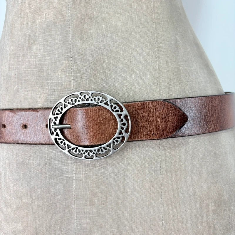 Tan leather western boho belt