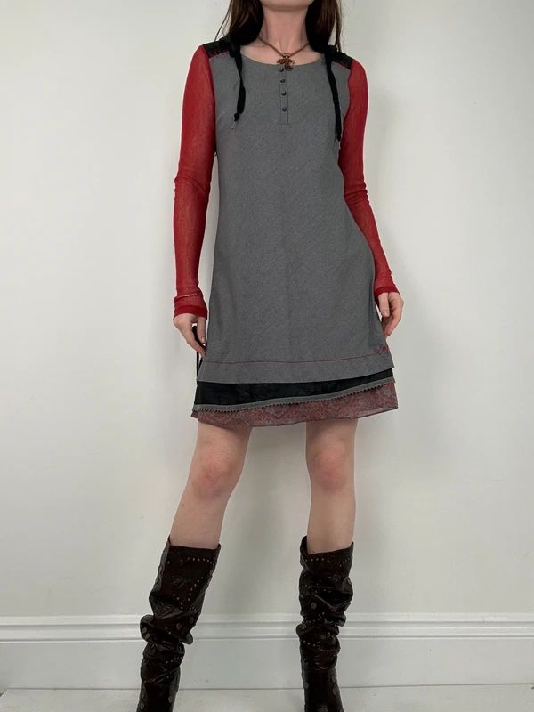 Cop Copine long sleeve a-line grunge mini dress