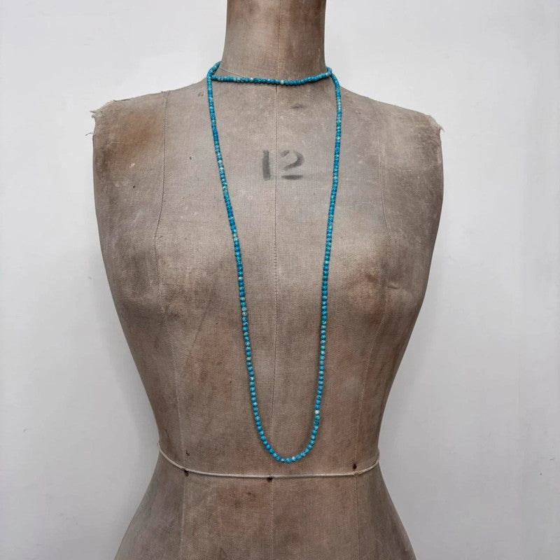 long wrap turquoise gem necklace