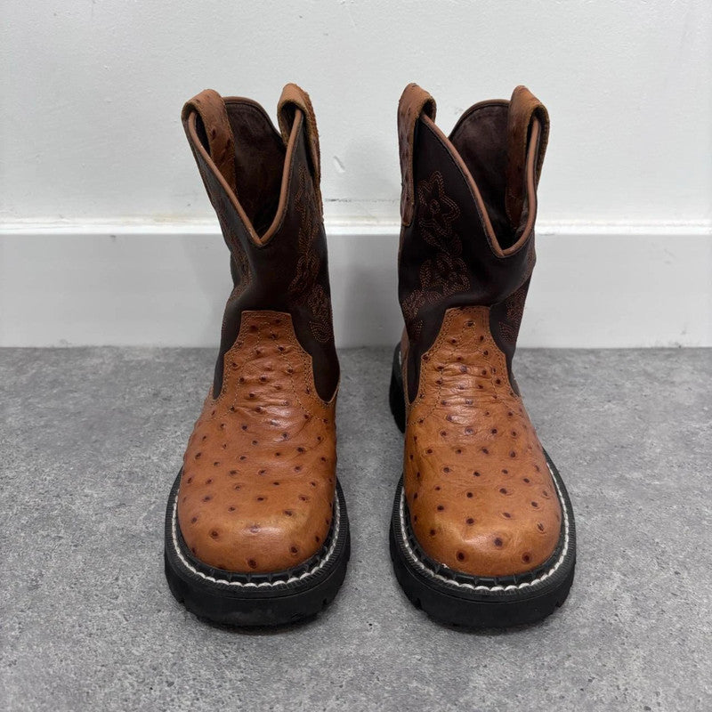 tan leather cowboy boots