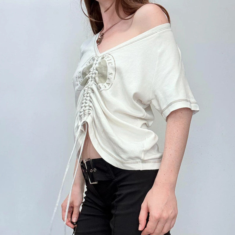 slouchy off the shoulder cotton t-shirt