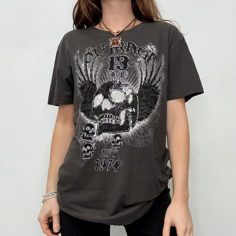 studded graphic grunge t-shirt