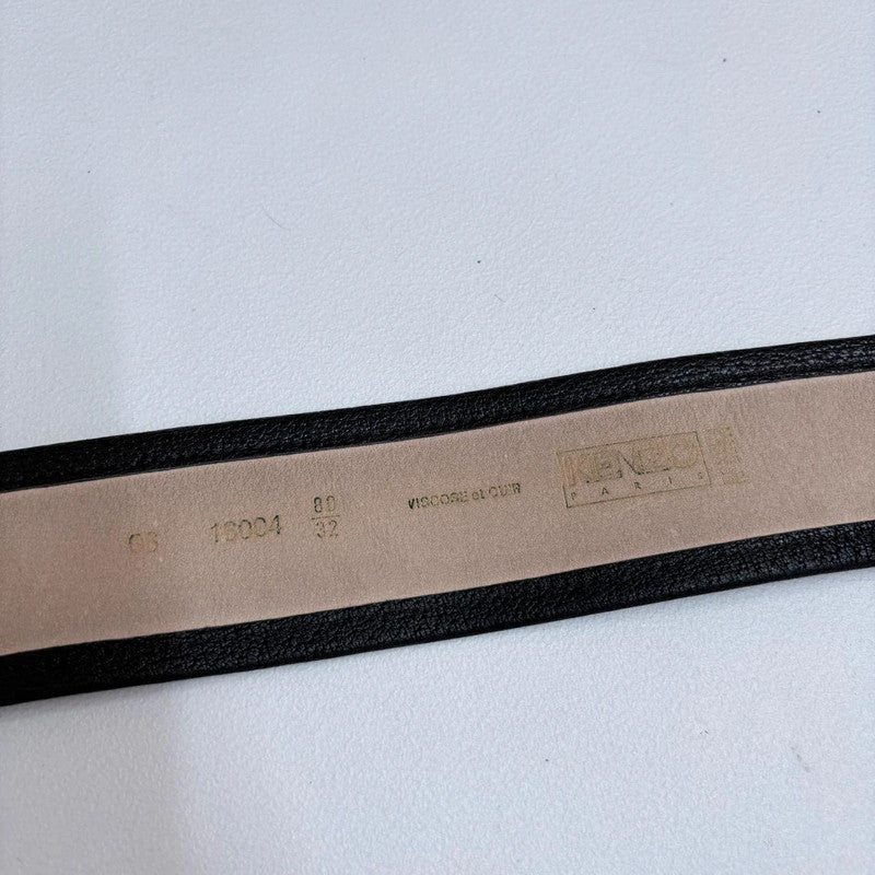 black leather Kenzo silver belt