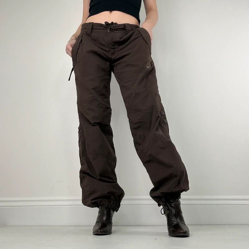 brown Nike low rise tracksuit bottoms