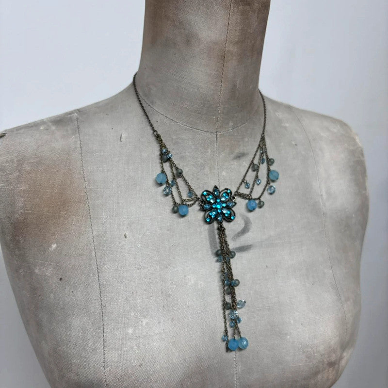 Flower fairy gemstone necklace