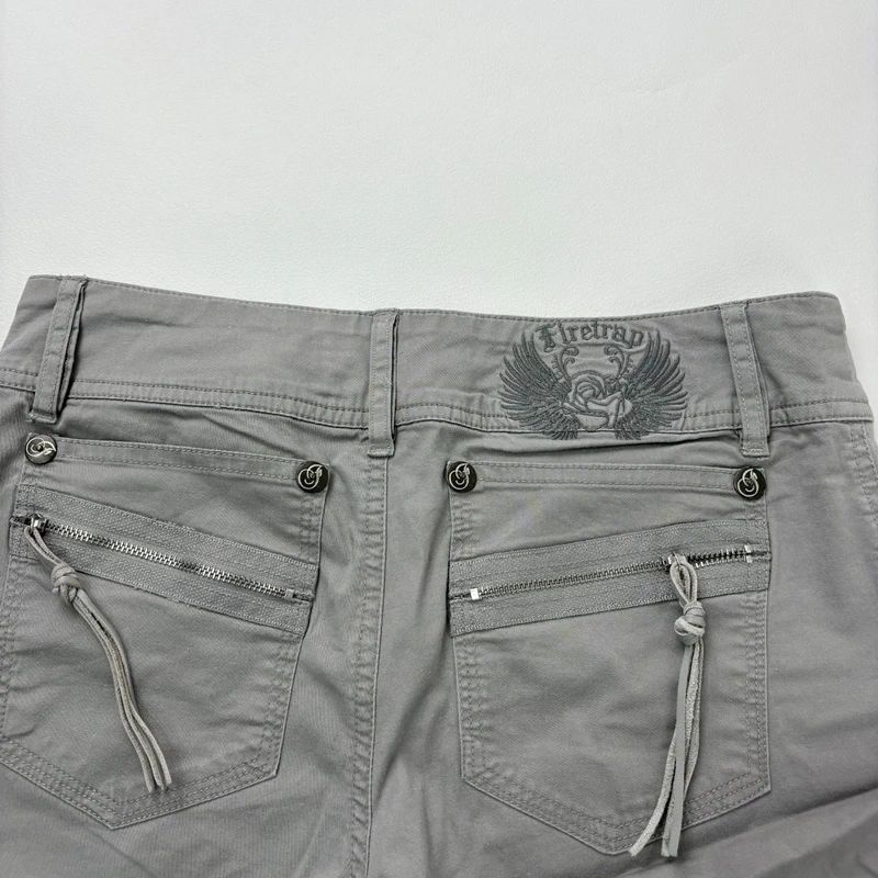 cropped khaki capri trousers