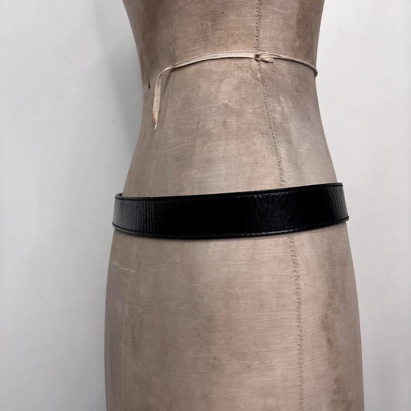 black leather belt