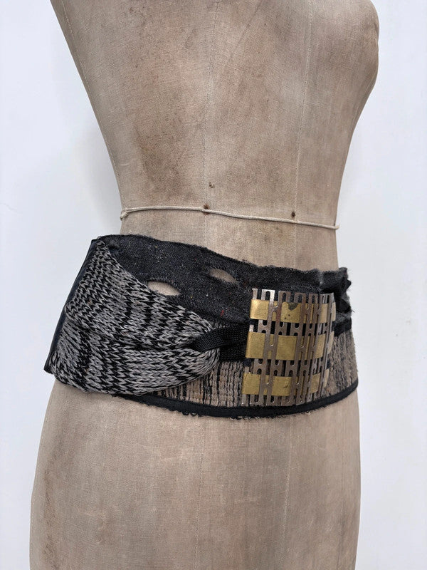 archival chunky knit woven belt