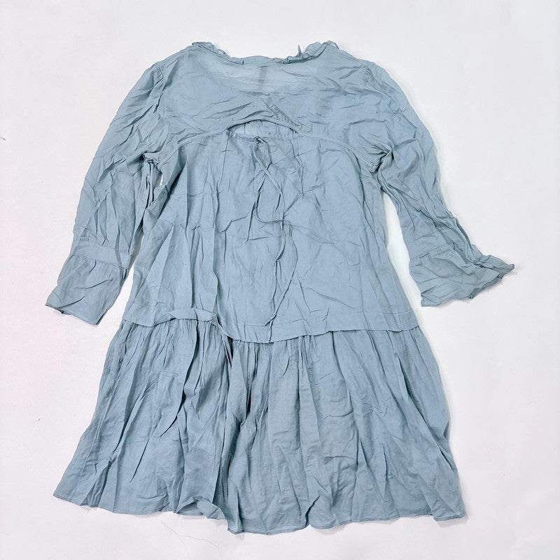 Cop Copine baby blue pleated flared shirt dress