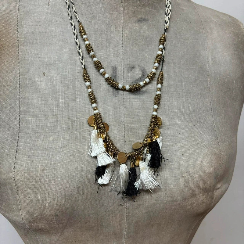 layered pearl beaded necklace