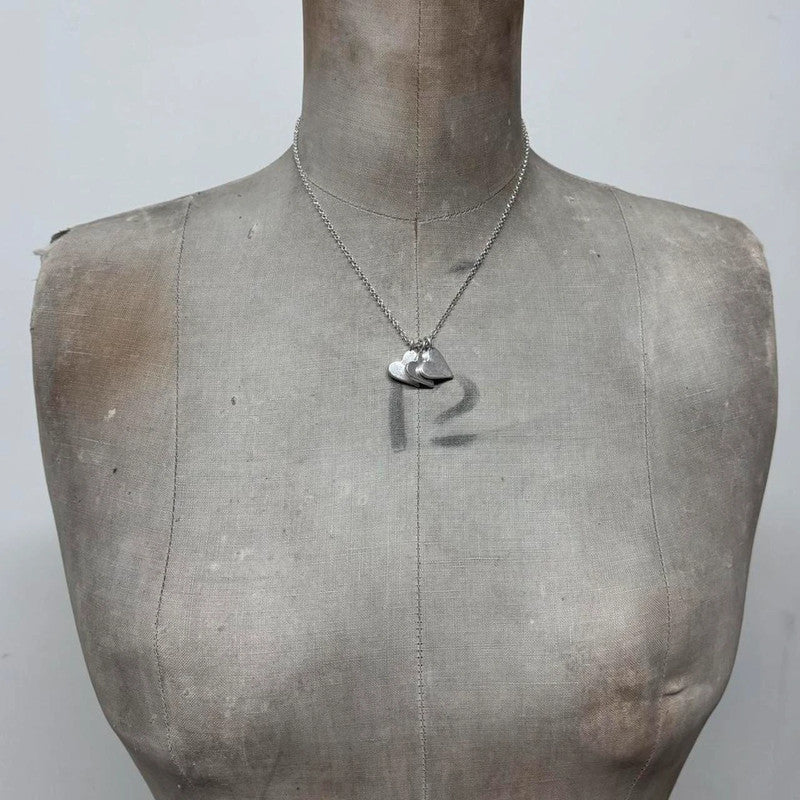 silver heart charm necklace