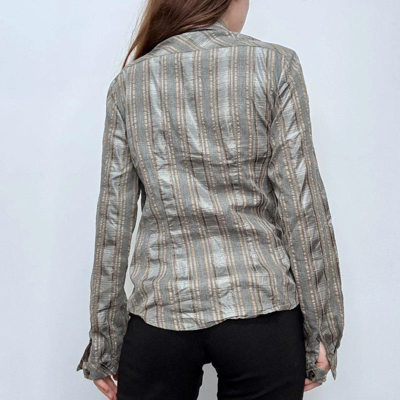 tartan checked flared grunge shirt