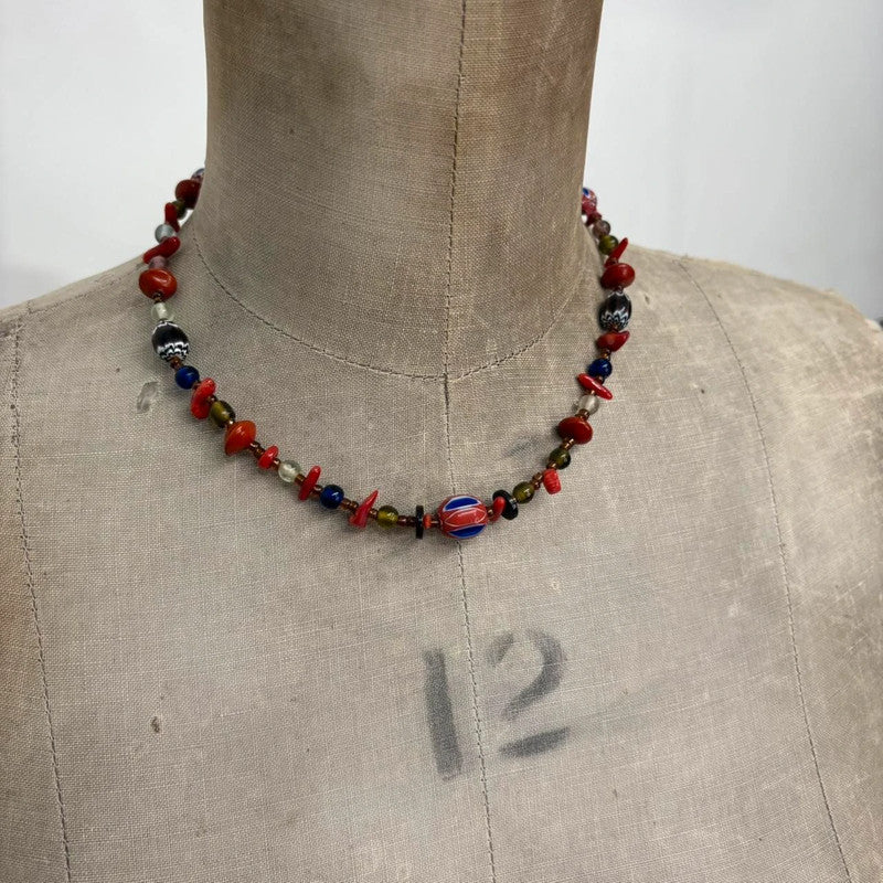 beaded gem necklace