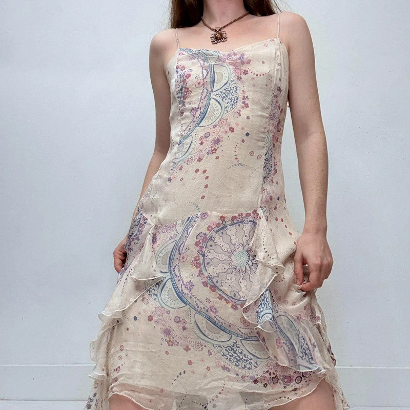 floral paisley fairy flutter mini dress