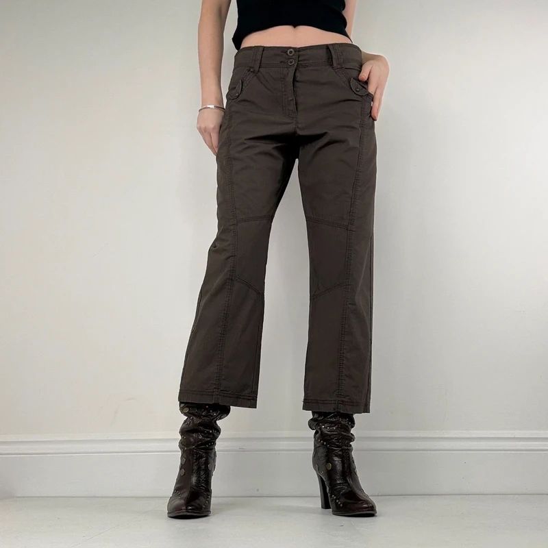 Brown utility cargo trousers