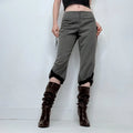 grey low rise asymmetric capri pants