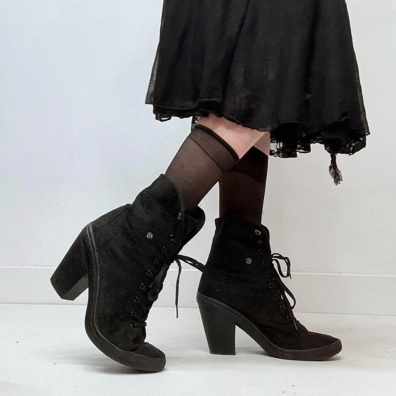 black pointed gothic grunge boots