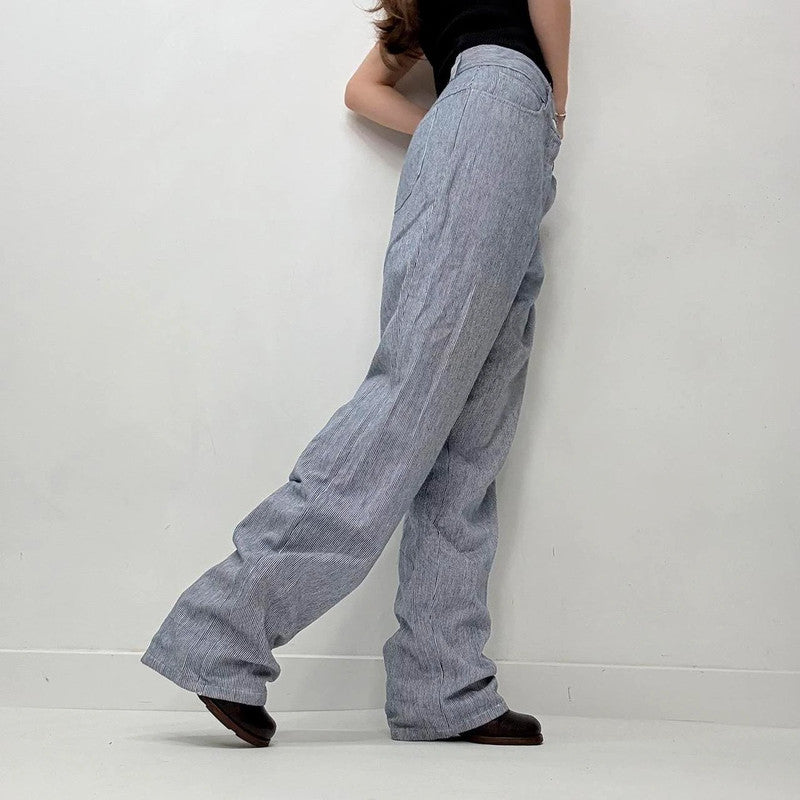 slouchy baggy pinstripe jeans