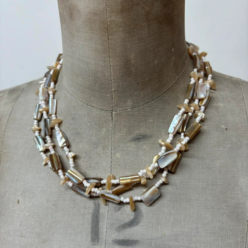 layered pearl beaded necklace