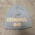 Wool skull blue beanie hat