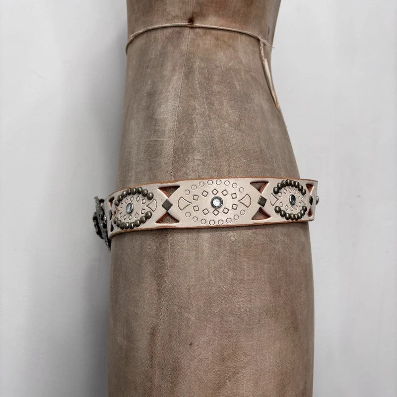 leather studded distressed belt