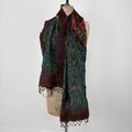 brown felt silk boho fairy scarf