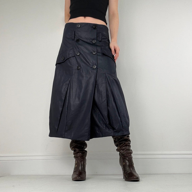 Sarah Pacini navy trench pleated skirt