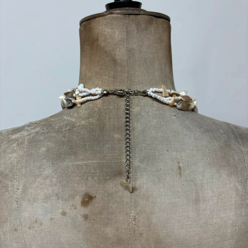 layered pearl beaded necklace
