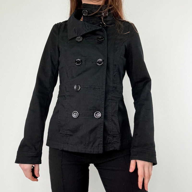 black asymmetric military jacket
